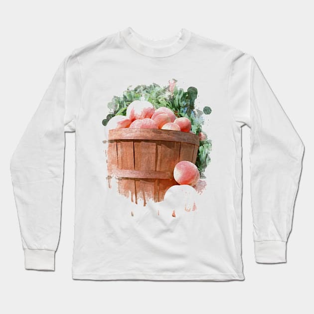 Fruit in the basket watercolor Long Sleeve T-Shirt by Mulyadi Walet